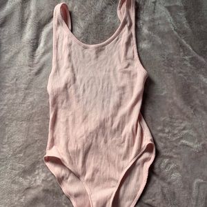 Ribbed Pink Bodysuit